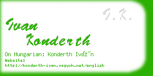 ivan konderth business card